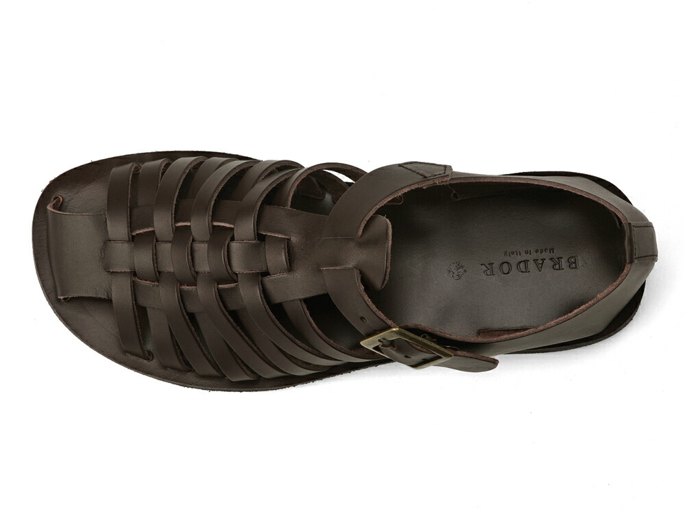 ブラジャー人形 Brador グルカサンダル レザーサンダル 直黒赤銅 バックル サンダル メンズ イタリア 大き目のバックルが骨髄のイタリア製レザーサンダル Damienrice Com