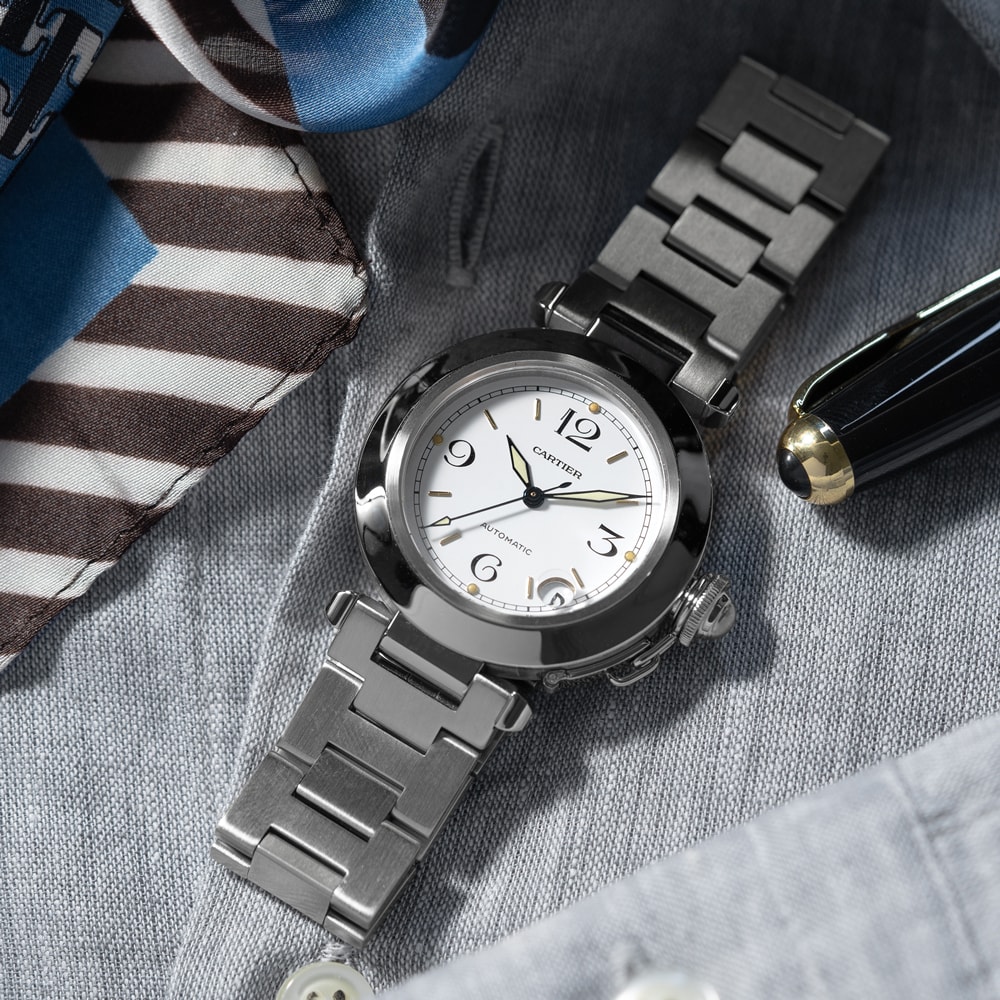 【中古】カルティエ パシャ C Cartier Pasha 2324 腕時計 自動巻き アラビア インデックス ステンレス ヴィンテージ ウォッチ 時計 メンズ 美品 スポーティー ラグスポ 【OH済】