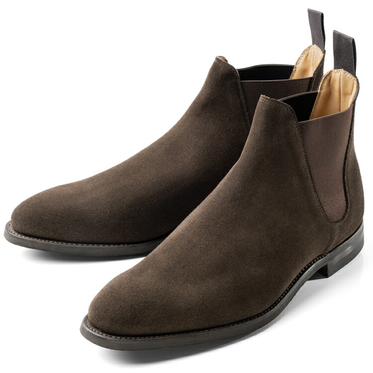 楽天スーパーsale クロケット ジョーンズ Crockett Jones インポート 靴 Crockett Jones サイドゴアブーツ Chelsea 8 スエード サイドゴア ダークブラウン Darkbrown Last341 E メンズ 革靴 ドレスシューズ ビジネスシューズ インポート Grandpereクロケット