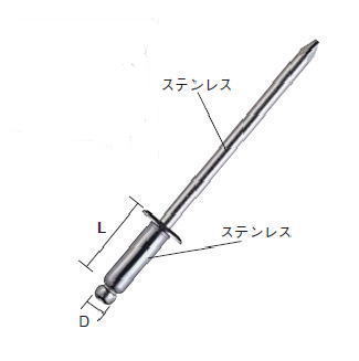 TRUSCO(トラスコ) 日おおいリベット(SUS/SUS) 500本入り口・入口 5-3