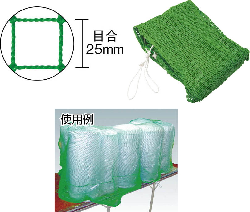 □TRUSCO 多目的ネット(絞り紐付) 目合25mm 幅3.6mX長さ5.4m TN253654Y