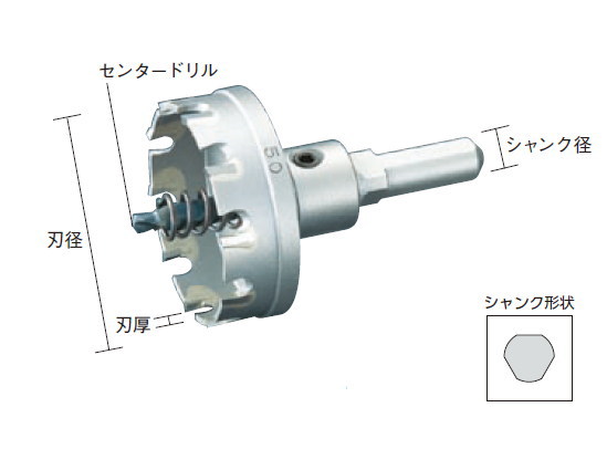 ユニカ(unika) 超硬ホールソーメタコア 刃径:65mm、有効長:4.5mm 刃厚:1.9mm、シャンク径:10/13mm|工具のお店 モンジュSHOP