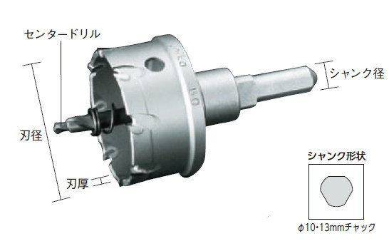 ユニカ 超硬ホールソー メタコアマックス50 ワンタッチタイプ 61.0mm