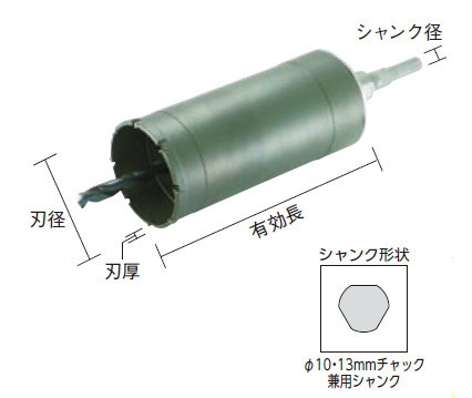 ユニカ（ｕｎｉｋａ） 単役立つこと中核グループせん孔機 E\u0026S （練りあわせる材用・ストレートシャンク） 刃径：32粍、法的有効性長：150粍 刃厚：3、シャンク：10・13兼用