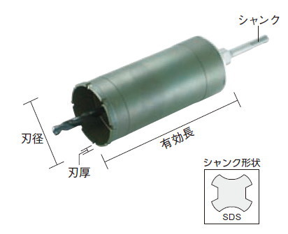 ユニカ（ｕｎｉｋａ） 単役立つこと中核グループせん孔機 E\u0026S （練りあわせる材用・SDSシャンク） 刃径：32粍、法的有効性長：150粍 刃厚：3、シャンク：SDS