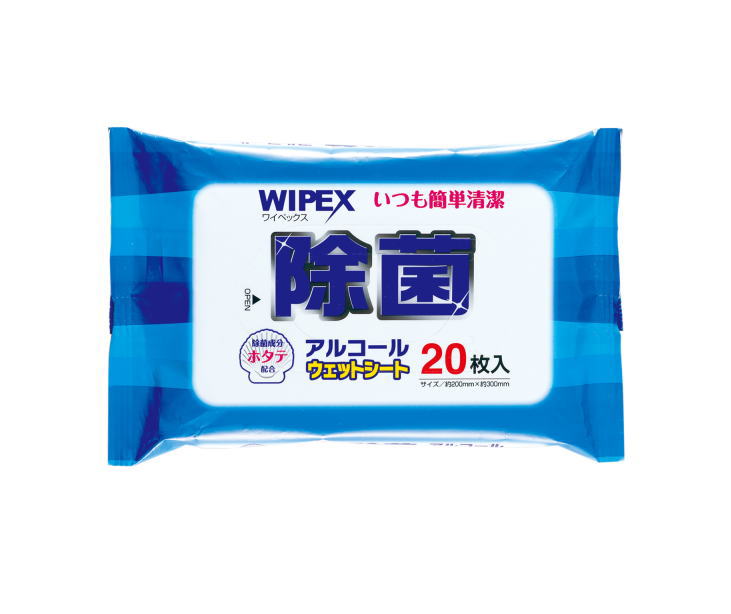 ワイペックス　ホタテ除菌アルコールウェットシート　20枚入り