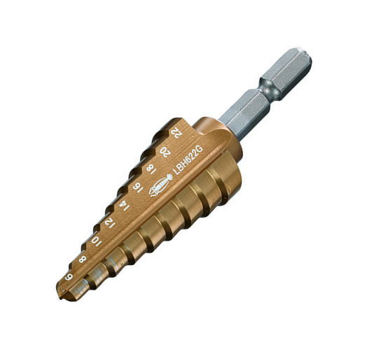 LOBSTER（ロブテックス） 2枚刃ステージドリル　 チタンコーティング　 6～22mm　9段