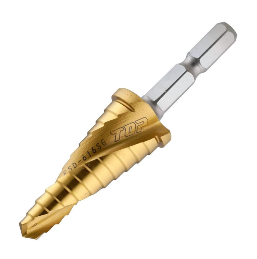 TOP工業　 スパイラルステップドリル　 2枚刃チタンコーティング　 6～16mm　11段
