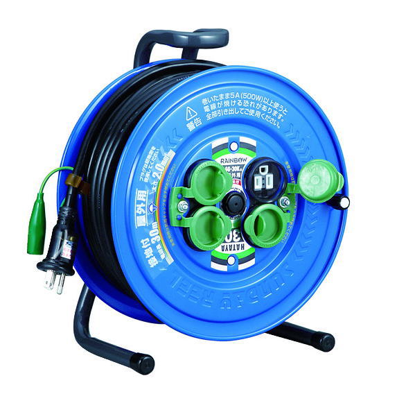 ハタヤリミテッド　防雨型センデーレインボーリール単相100V　30m　アース付SG-30K｜工具のお店　モンジュＳＨＯＰ 16,469円