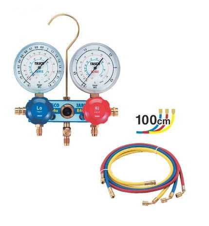 TASCO(タスコ) R134aカーエアコン用ゲージマニホールドキット 100cm ...