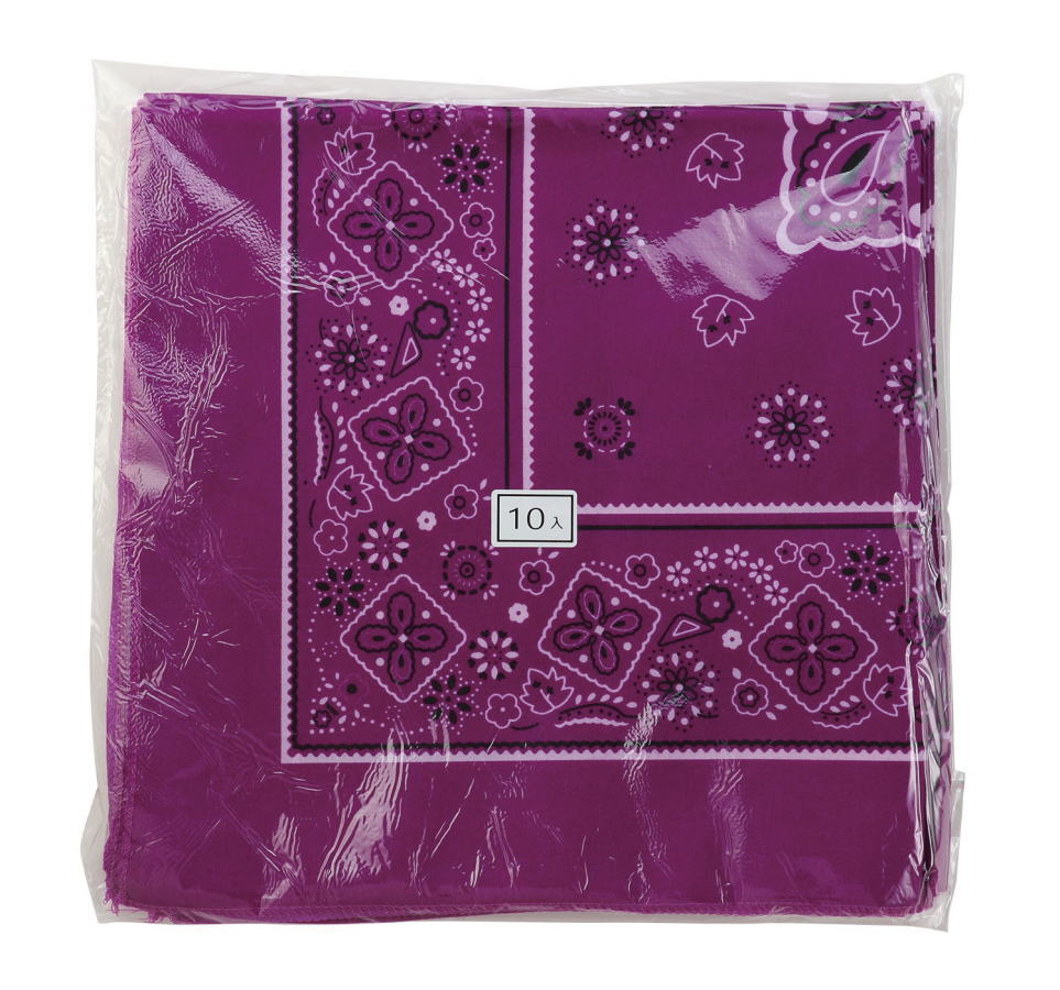 楽天市場】バンダナ 紫 10枚組 : 手芸問屋ウイングス