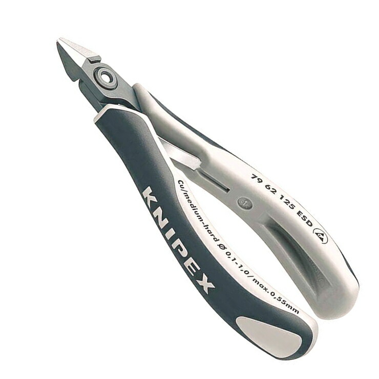 KNIPEX(クニペックス) ESD電子工学ニッパー 切りおとす面：平ったい 7962-125ESD
