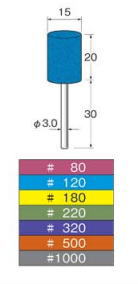 Leutor(リューター) 軸付セラミックゴム砥石 金属研磨用 #1000　φ15×20
