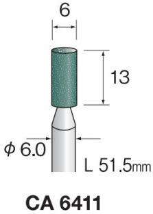 Minimo（ミニター） 軸付き砥石　グリーン砥石　 軸径6.0　10本入