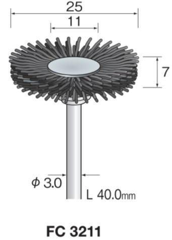 Minimo（ミニター） ダイヤモンド砥粒入ナイロンブラシ　 軸径3.0