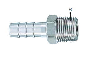 TRUSCO(トラスコ) ステンレス製ホースニップル （タケノコ）　1/8R×7.0mm　5個入