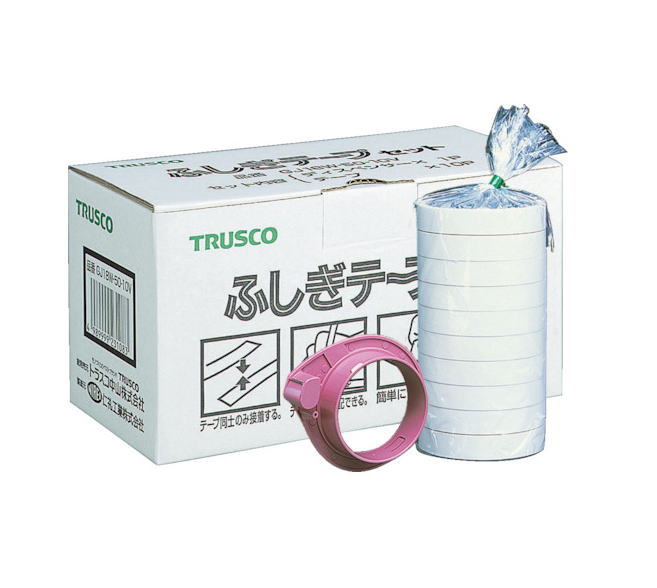TRUSCO(トラスコ) ふしぎテープセット (テープ10巻、ディスペンサー) 18mm×50m×0.03mm