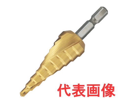 TRUSCO(トラスコ)　 六角軸ステップドリル　 2枚刃チタンコーティング　 4～12mm