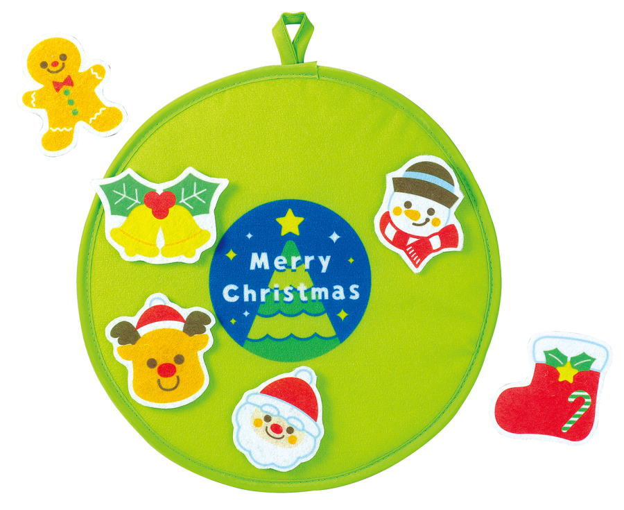 楽天市場】ﾌｪﾙﾄでくっつくｸﾘｽﾏｽﾘｰｽ クリスマスリース フェルト