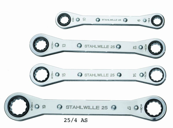 STAHLWILLE（スタビレー）　 板ラチェットメガネレンチ　 4本組セット