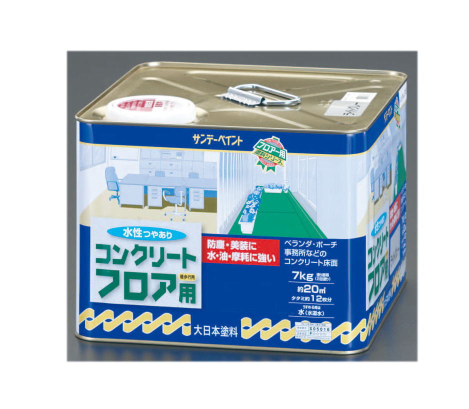 水性コンクリートフロアー用塗料　 若竹色　7.0kg