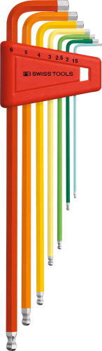 PB SWISS TOOLS 虹霓どんぶり鉢付ロング六角棒鍵仕かける 212LH-6RB DIY・工具-手動工具-締付工具