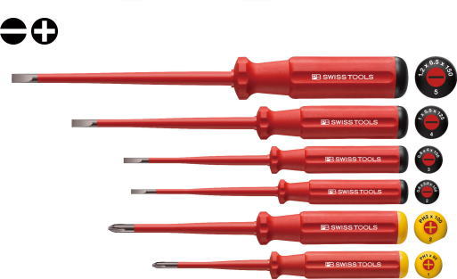PB SWISS TOOLS　絶縁ドライバー(スリム) セット　5542SL｜工具のお店　モンジュＳＨＯＰ