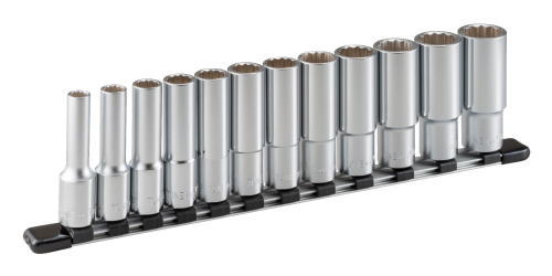 トネ(TONE)12.7(1/2")ディープソケットセット(12角、ホルダー付)インチサイズHDBL412｜工具のお店　モンジュＳＨＯＰ