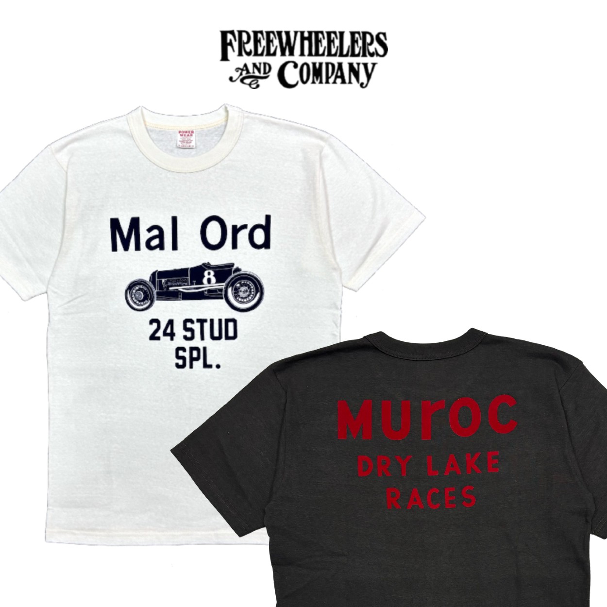 FREEWHEELERS / フリーホイーラーズ / \"Mal Ord\"" 2colors / POWER WEAR / ミディアムウェイト / フロッキープリント"