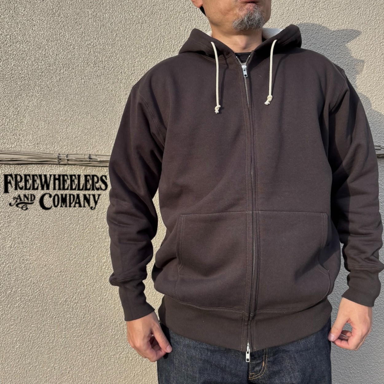 FREEWHEELERS / フリーホイーラーズ / \"FULL ZIP SWEAT HOODIE\"" WAFFLE INNER MODEL / SWEAT HOODIE / POWER WEAR / ミディアムウェイト / ダブル人間の顔"