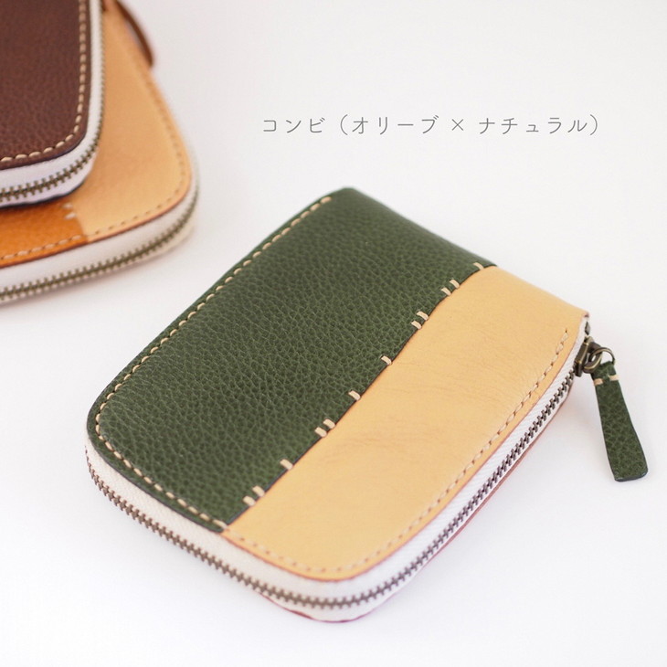 丸いお財布　本革　ハンドメイド　財布　コインケース ミニ財布 コンパクト ミニ　革小物　ウォレット おそろい　記念日 誕生日　贈り物 石川県 七尾市 送料無料【WS】