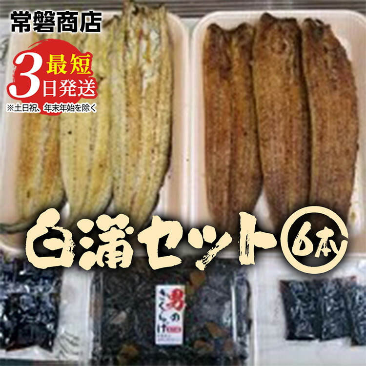 国産うなぎ白蒲セット6本　うなぎの白焼き（120g～130g×3尾）、うなぎの蒲焼き（120g～130g×3尾）、男のきくらげのセット 国産のブランド鰻を職人が丁寧に焼き上げた蒲焼きと白焼き。土用の丑の日に！【WS】