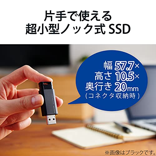 エレコムSSD外付け1TBUSB3.2Gen2読出最大600MB/秒超小型コンパクトポータブルノック式耐衝撃Windows11MacChromeiPadiOSPS5PS4テレビTV対応ホワイトESD-EPK1000GWH