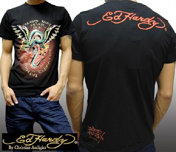 年最新海外 0種類の品揃え エドハーディー メンズ 半袖 Tシャツ Ed Hardy Winged Dragon ブラック エド ハーディー 正規品 海外 Laセレブ 多数着用 ファッション 雑誌 掲載 ブランド タトゥー セレカジ ストリート ロック スタイル Monomall 全日本送料