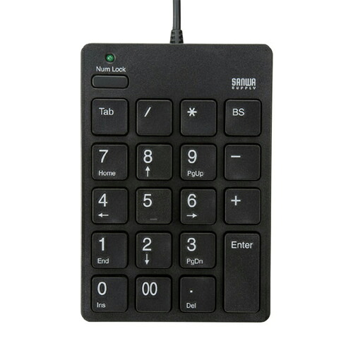 サンワサプライ USB2.0ハブ付テンキーアイソレーションタイプ NT-18UH2BK | PC 周辺機器 関連：usbメモリ タイプ 容量 ハブ コンセント ケーブル 充電器 変換 type アダプタ 充電 メモリー 延長