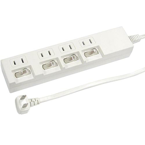 YAZAWA 個別スイッチ付節電タップ Y02442WH 関連：(アイディア 時短 グッズ 商品 生活 暮らし 便利 安全)