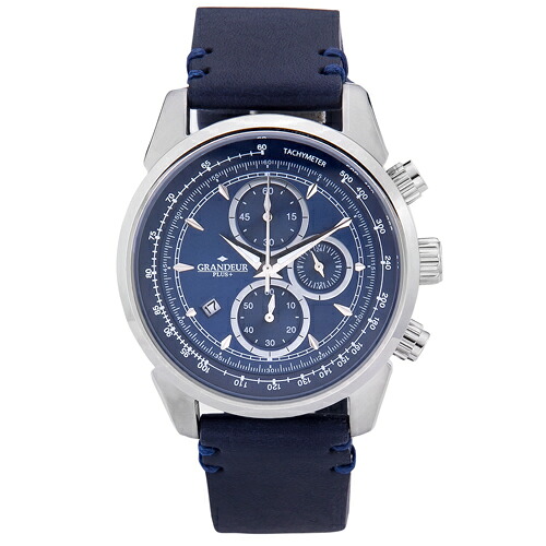 GRANDEUR グランドールプラス メンズウォッチイタリアンレザーバンドシリーズ ブルー GRP001W2 | ウォッチ watch 時計 関連単語 ベルト ケース メンズ オシャレ 壁掛け レディース バンド カバー 充電器 腕時計 スタンド ワインダー ボックス メーカー 女 置き時計