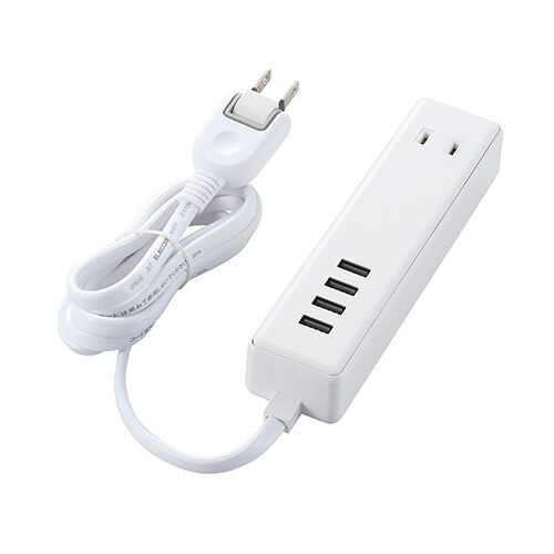 エレコム USB水道栓 USB刃針×4 AC×2 有線テレビ1.5m 3.4A 白いこと MOT-U11-2415WH  | パソコン 境界線の外側備品 かかわり合い：usb記憶装置 手合い 静電容量 こしき 差し込み 有線テレビ 申し受ける器 取り替えっこ type アダプター 申し受ける 記憶装置 取りひろげる