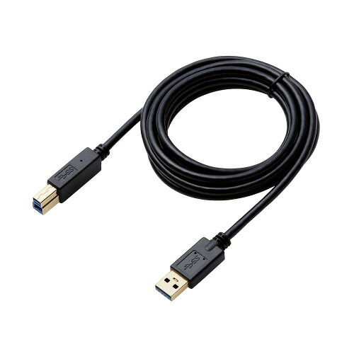 エレコム USB3.0ケーブル/A-Bタイプ/AV売場用/2.0m/ブラック DH-AB3N20BK | PC 周辺機器 関連：usbメモリ タイプ 容量 ハブ コンセント ケーブル 充電器 変換 type アダプタ 充電 メモリー 延長