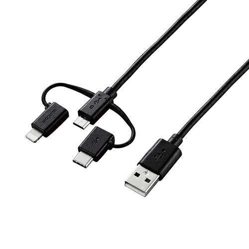 5個仕掛ける エレコム かっこ良い電話機用USB有線テレビ/3インチ1/microUSB+Type-C+Lightning/0.3m/黒いこと MPA-AMBLCAD03BKX5  | マイコン 境界線の外側設備 かかわり合い：usb記憶装置 印字機 静電容量 こしき 差し込み 有線テレビ 申し受ける器 うつり変わり type アダプター 申し受ける 記憶装置 押しひろげる
