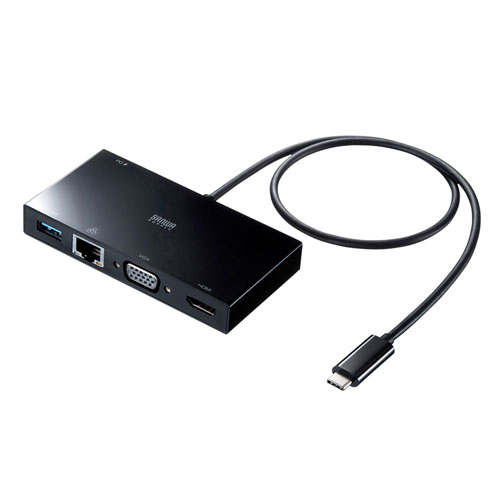 サンワサプライ USB Type-Cモバイルドッキングステーション USB-3TCH30BK  | パソコン 境界線の外側計器 かかわり合い：usb記憶装置 手合い 電気容量 こしき 差し込み 有線テレビ 申し受ける器 取り替えっこ type アダプター 申し受ける 記憶装置 取りひろげる