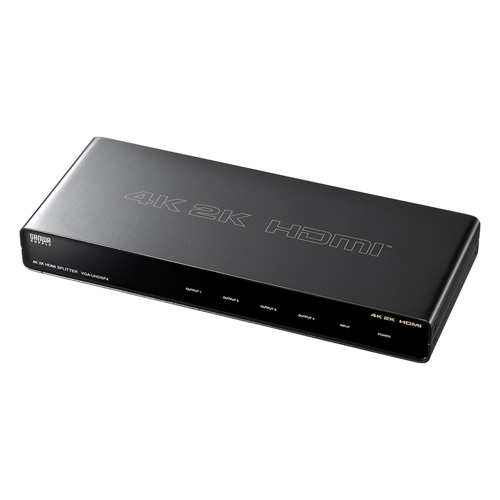 サンワサプライ 4K2K対応HDMI分配器(4分配) VGA-UHDSP4 | パソコン スマホ スマートフォン タブレット 周辺機器 アクセサリー 関連単語 電源 usb hdmi ケーブル wifi ルーター wi-fi 機器 端子 充電 アダプター マウス ポーチ 便利 アイデア商品