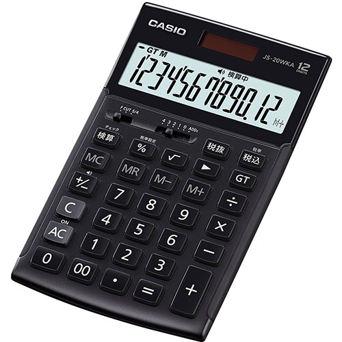 カシオ計算機 CASIO 実務計算器(検算手合い) ジャスト手合い12桁 黒いこと JS-20WKA-BK-N  | 事務 執務室 計算器 気が大きい  たわい無い 12桁 12 桁 今めかしい 会計学 好いたらしい 愛くるしげ オシャレ 会計学 ミニ ちいさい おおきい