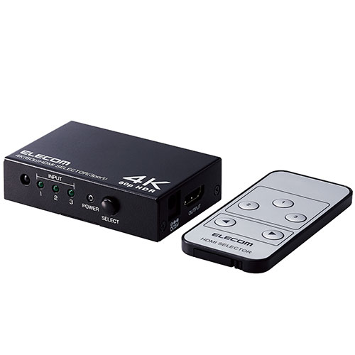 エレコム HDMI切替器(3ポート) DH-SW4KP31BK | ポート 関連単語 ハブ lan ギガ usb コンセント ケーブル m パソコン pc 周辺機器 8 Type ビット c hdmi ホルダー カバー クリップ タイプ 接続 電源 トレー 2 5 10