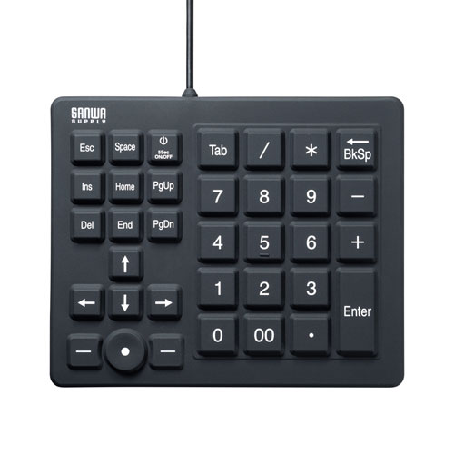 サンワサプライ 防水防塵テンキー NT-BS1BK | テンキー 関連単語 ワイヤレス 有線 電卓 かわいい テンキーレス ゲーミング キーボード mac パソコン pc 電卓 usb マウス 無線 bluetooth アクセサリー 周辺機器