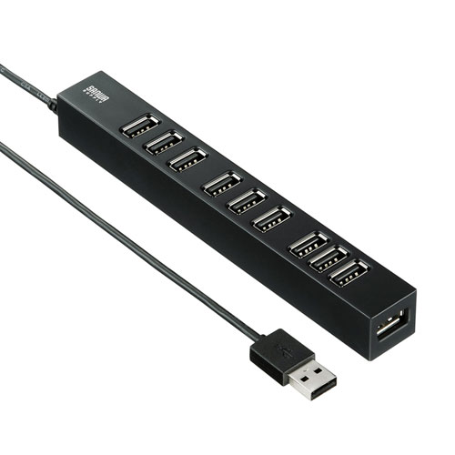 サンワサプライ USB2.0ハブ(10ポート) USB-2H1001BKN | PC 周辺機器 関連:usbメモリ タイプ 容量 ハブ コンセント ケーブル 充電器 変換 type アダプタ 充電 メモリー 延長|Good thing -グッドシング-