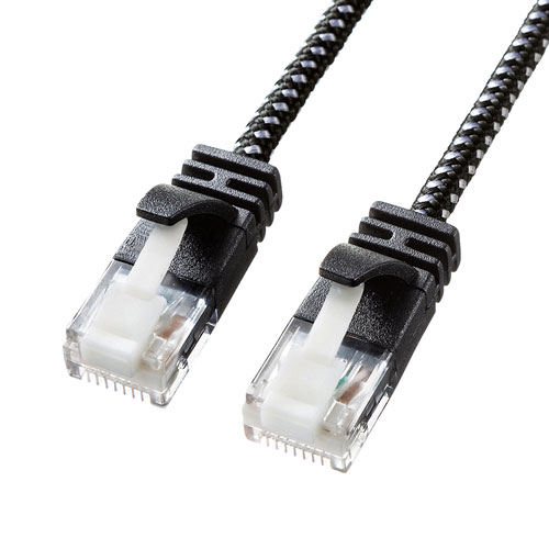 【5個セット】 サンワサプライ つめ折れ防止カテゴリ6A細径メッシュLANケーブル KB-T6AME-01BKWX5 | ケーブル 関連単語 DVI 変換 ケーブル HDMI VGA インターフェース ディスプレイ パソコン DVD アナログ デジタル usb PC 周辺機器 アクセサリー 転送 信号