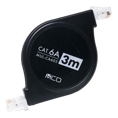 【5個セット】 MCO コードリールCAT.6A LANケーブル 3mブラック MUL-CA603/BKX5 | ケーブル 関連単語 DVI 変換 ケーブル HDMI VGA インターフェース ディスプレイ パソコン DVD アナログ デジタル usb PC 周辺機器 アクセサリー 転送 信号