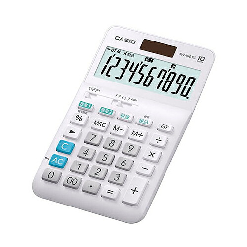 カシオ計算機 W税率電卓 ジャストタイプ 10桁 JW-100TC-N | 事務 オフィス 電卓 大きい 小さい 12桁 12 桁 おしゃれ 簿記 可愛い かわいい オシャレ 簿記 ミニ ちいさい おおきい