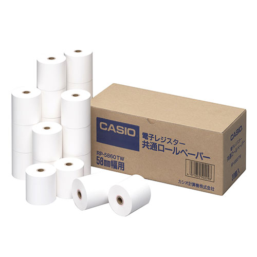 カシオ計算機 ロールペーパー20個入り 58mm×60mm 1箱(20個入) RP-5860-TW 関連：(アイディア 時短 グッズ 商品 生活 暮らし 便利 安全)